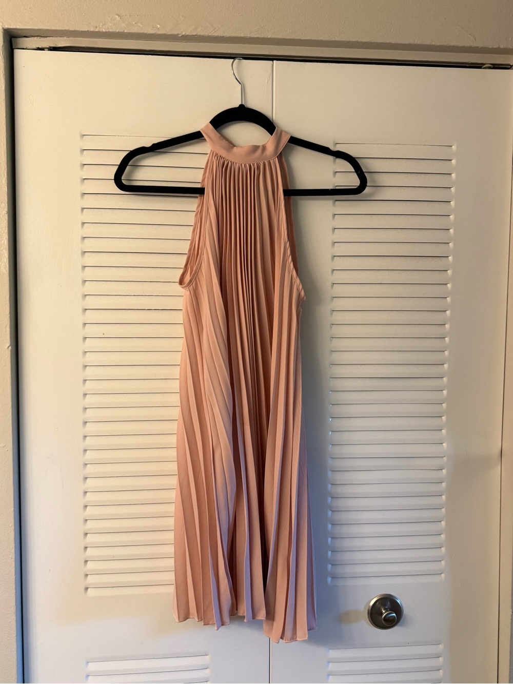 Amazon One-Shoulder Pleated Dress in Blush Peach